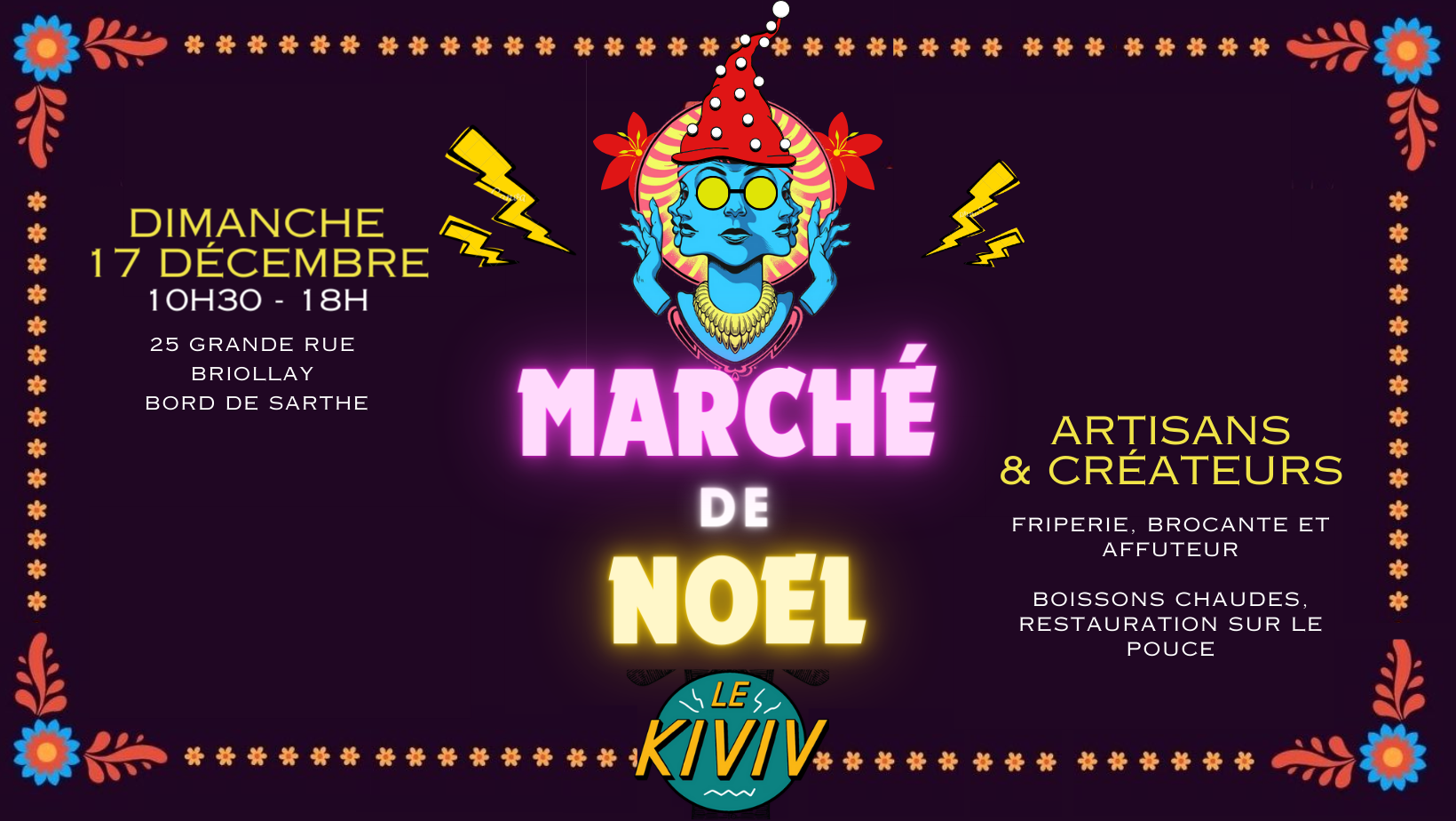 marché noel créateur artisans restauration sur le pouce Briollay 17 décembre 2023